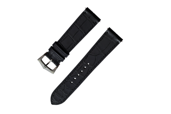 Black leather watch band